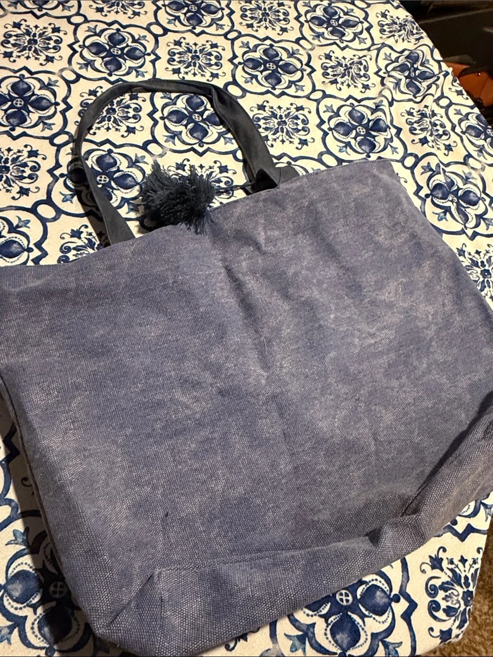Silpada Navy Canvas Tote Bag